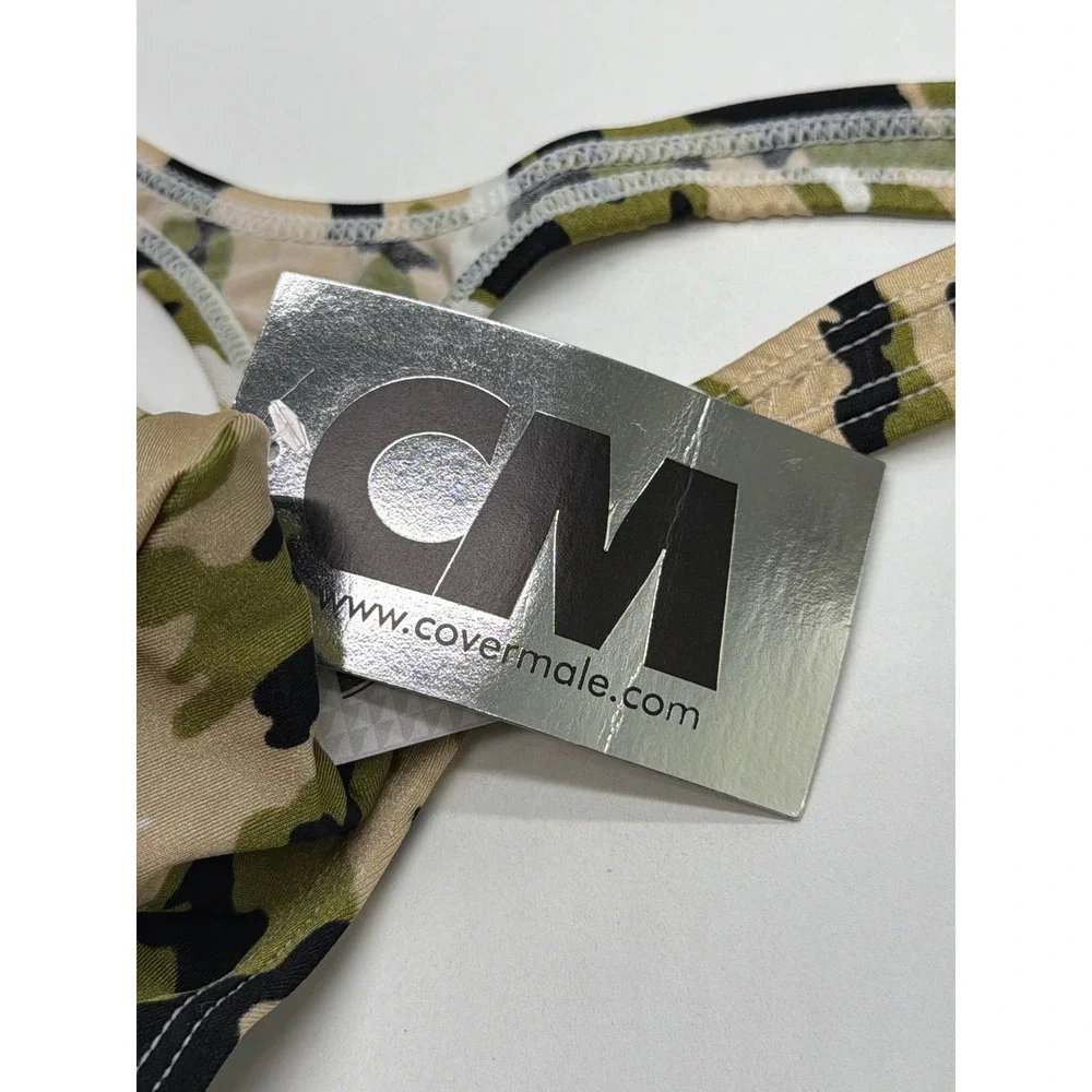 Cover Male Mens Camouflage Pouch Enhancing Thong Underwear Green Size L 202